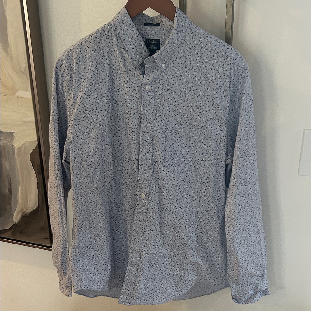 J. Crew Light Blue Floral Button Down Shirt